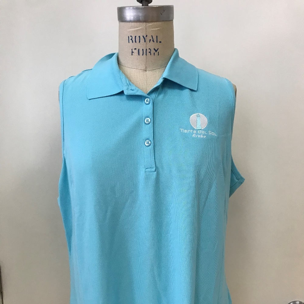Light Blue Athletic Sleeveless Polo